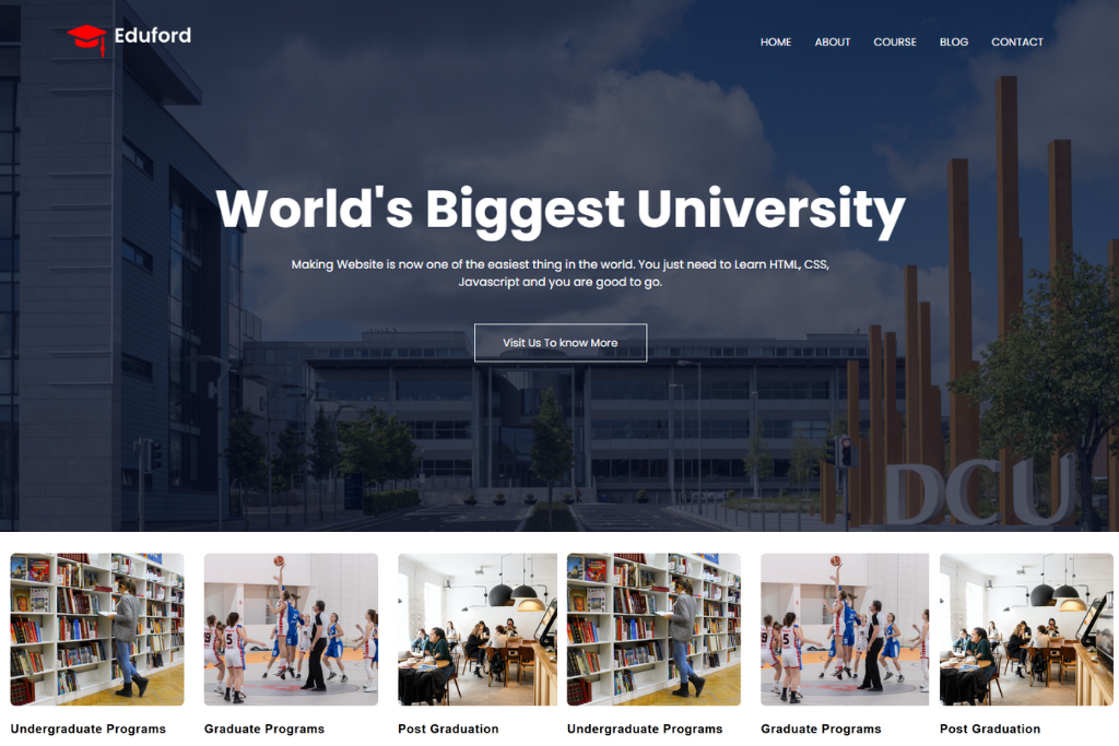 Eduford University Website img